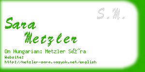 sara metzler business card
